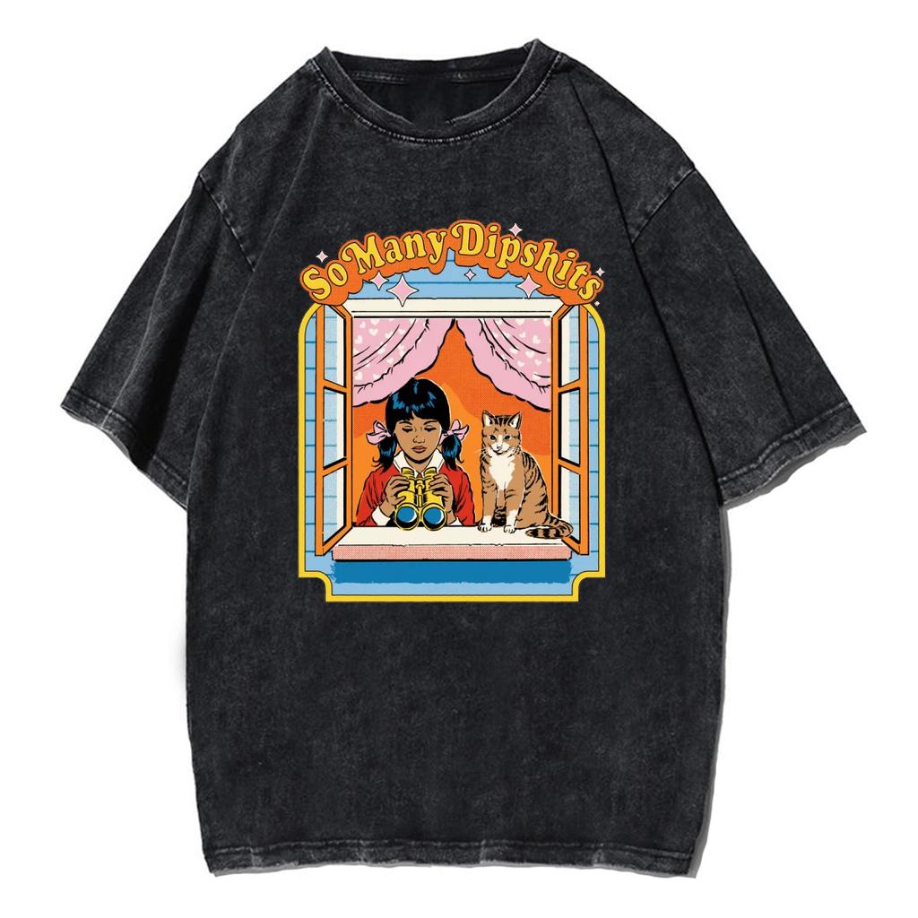 Sitzen Sie nicht zu nah T-Shirt Jahreszeiten T-Shirt Herren Damen Unisex Y2K T-Shirt Kleidung Oberteil Baumwolle Waschen Retro Shirts