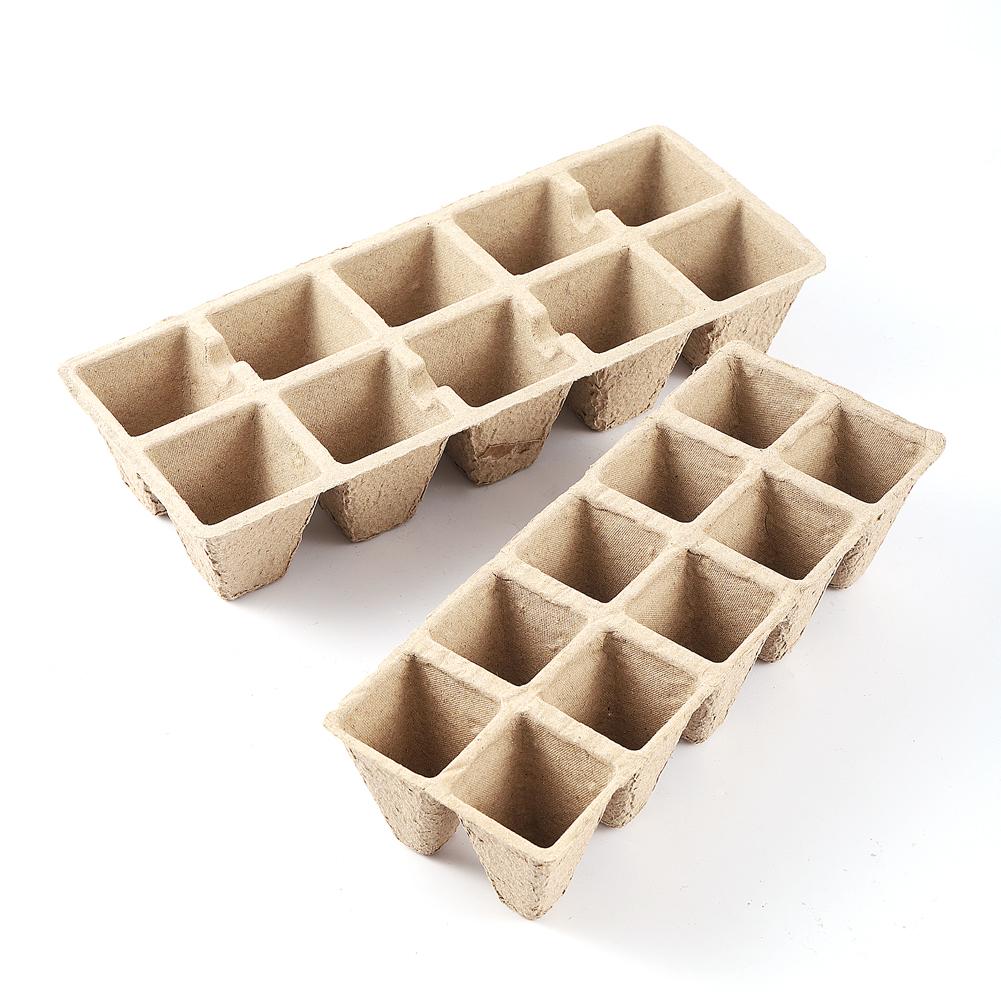 Garden Flowerpot 10 Cell Seedling Germination Cup  Biodegradable Paper Pulp Cup With Garden Shovel Fork Spray Bottle And Label