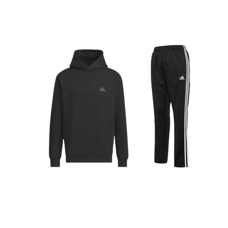

Толстовка с капюшоном и длинным рукавом Adidas, модная, простая, полосатая, длинные брюки, повседневный спортивный костюм, спортивная одежда унисекс, черный цвет TR30PR-BW+-JE8631 S