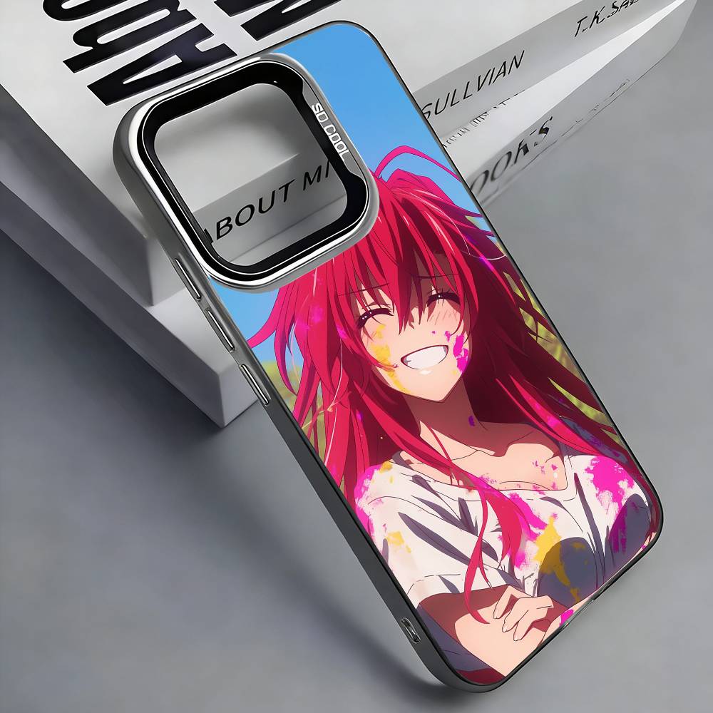 High School DxD Rias Gremory Phone Case For iPhone 17, 16,15,14,13,12,11 Plus,Pro Max, Colorful Silver Funda Cover