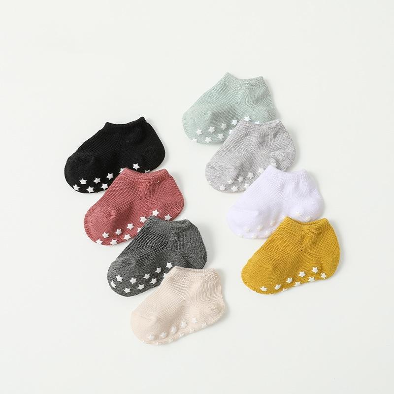 8Pairs/set Baby Anti-Slip Ankle Socks Spring Summer 0-3Years Infant Toddler Cotton Floor Socks First Walker Indoor Short Sock