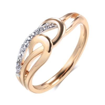 Mode Rosegold Weißgold Ring Mikrowachs-Einlage Natürlicher Zirkonkristall Ringe Für Frauen Feiner Hochzeitsschmuck