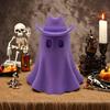 Halloween Cowboy Ghost Figurine Cute Ghost Statue Wearing Cowboy Hat