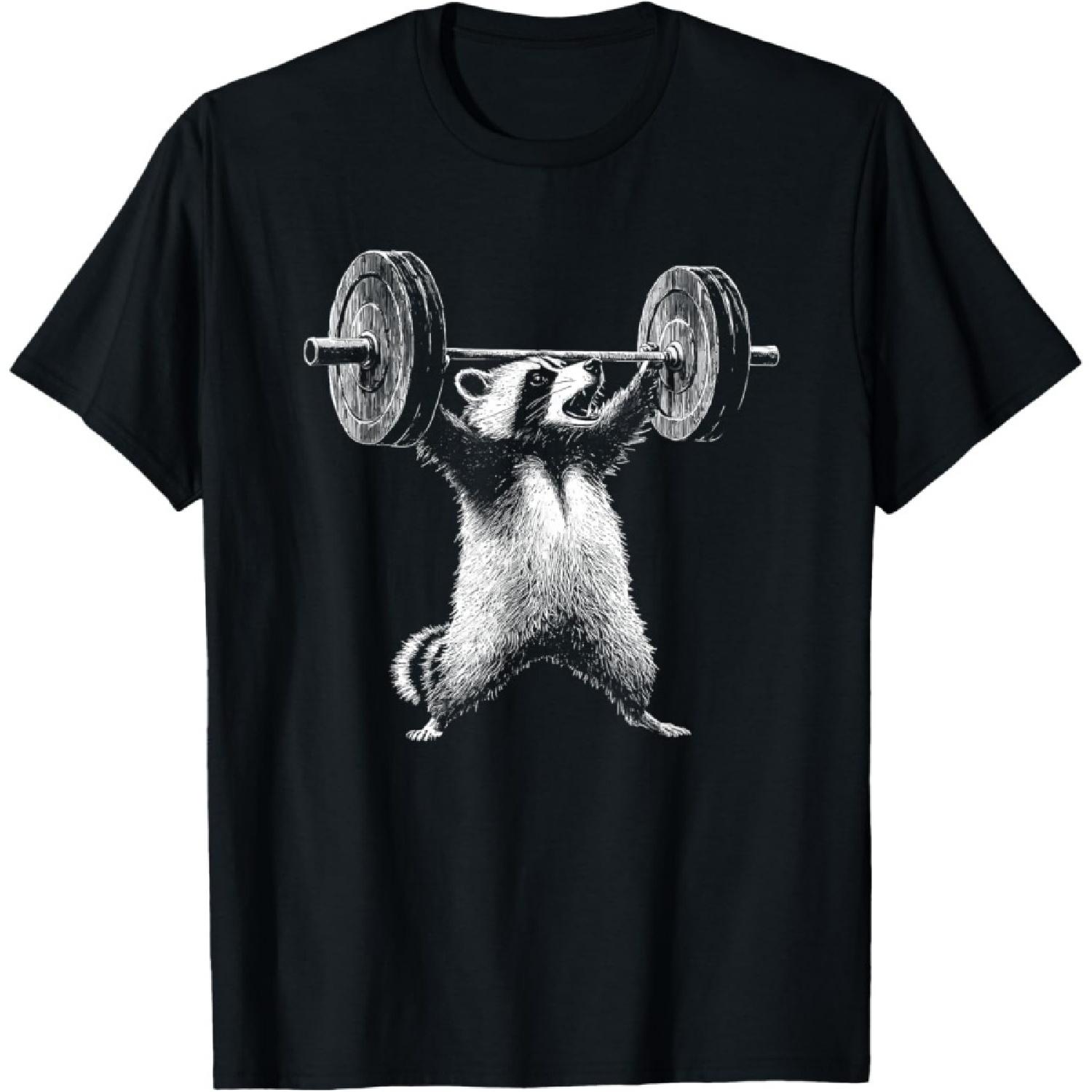 

deadlift raccoon gym weight training T-Shirt XXXXXL чорний