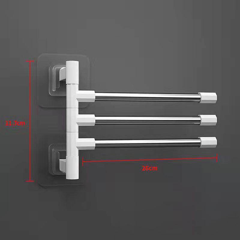 Bathroom Towel Bars Rotatable Towel Holder Space Aluminum 2/3/4/5 Bar Towel Hanger Kitchen Shelf Wall Mounted