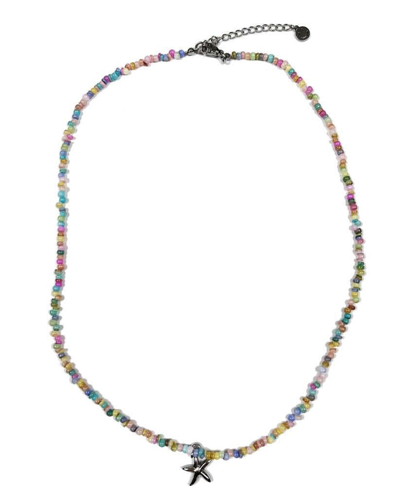 Sk8Er Rock Starfish Pearl Rondelle Necklace (Multi)