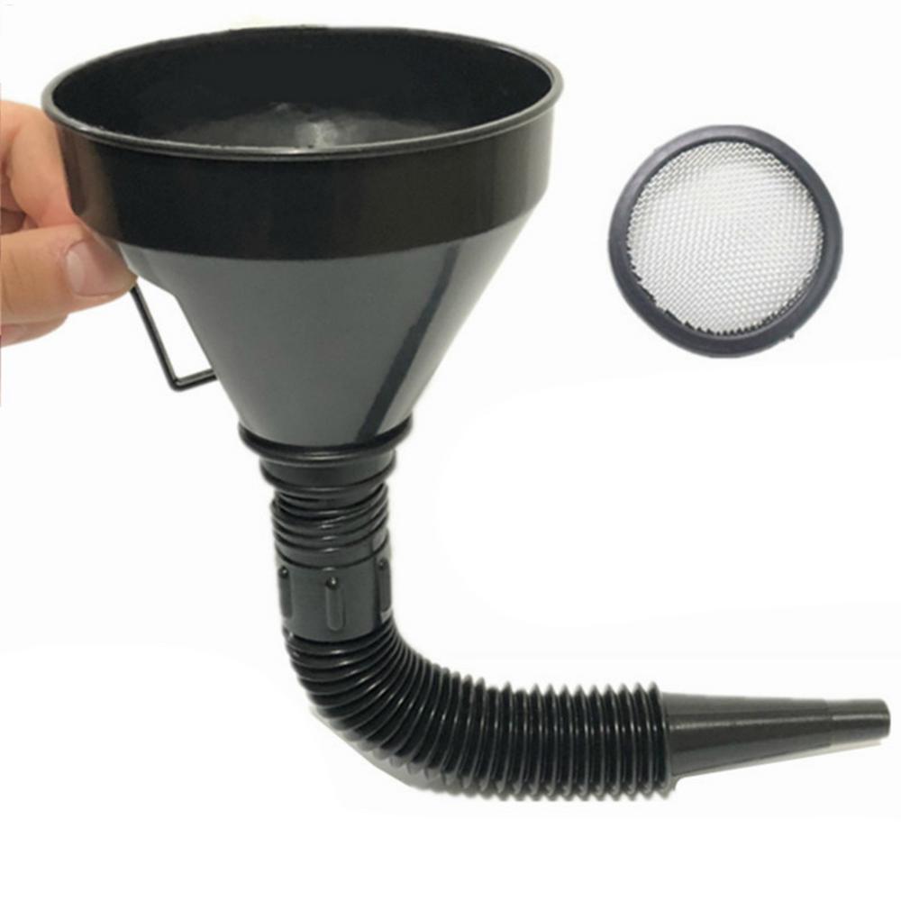 Car Engine Refueling Funnel with Filter Car Motorcycle Truck Oil Gasoline Filling Strainer Extension Pipe Hose Funnels Tool Mass Air Flow 3