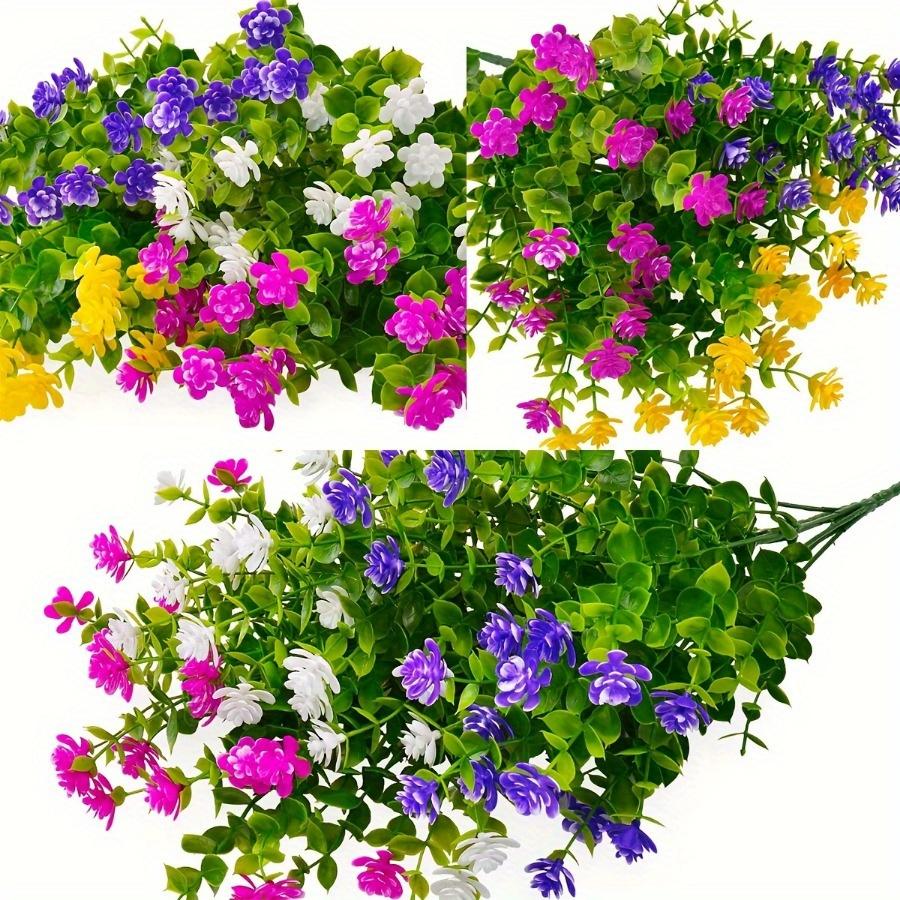 8 buc/set de flori artificiale în aer liber anti-ultraviolete înverzire arbuști și plante bucătărie, birou, nuntă, grădină, decorare flori artificiale