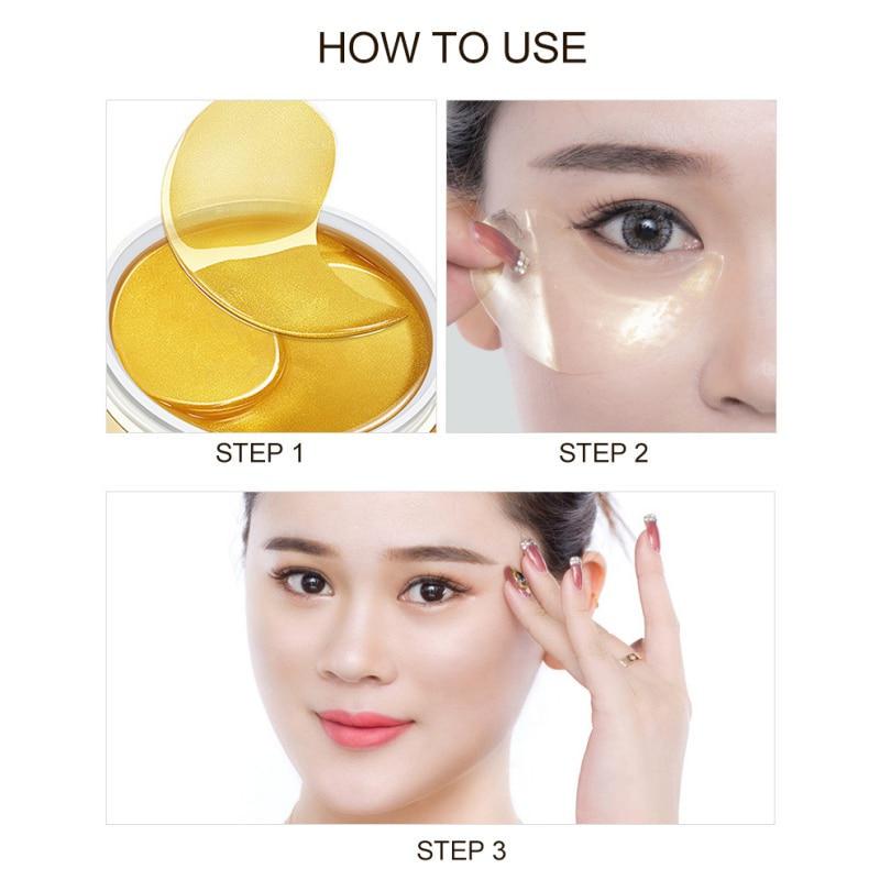 60pcs 24K Gold Seaweed Eye Mask Eye Patches Collagen Essence Skin Care Ageless Eye Patch