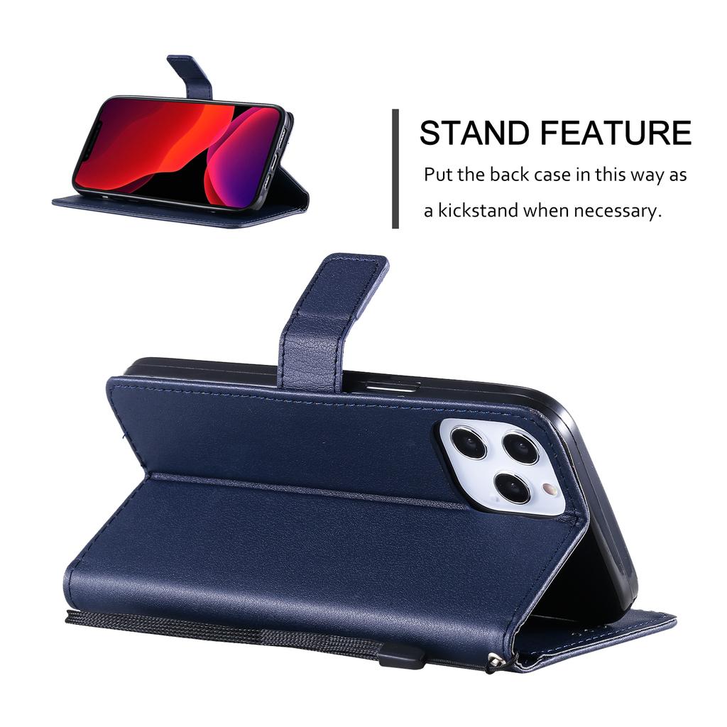 Etui z owczej skóry z litej skóry z klapką na karty z podstawką dla iPhone 15 14 Plus 13 12 11 Pro Max XSMax dla Samsung S23 S22 S21 S20 Ultra Plus Note20Ultra A14