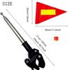 Clamp On Safety Warning Flag Telescopic Flagpole Golf Cart Flag  Wheelchair