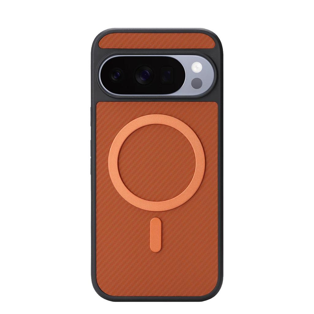 Google 10ProXL Magnetic Phone Case with Fiber Texture & Flannel Lining for Pixel9Pro