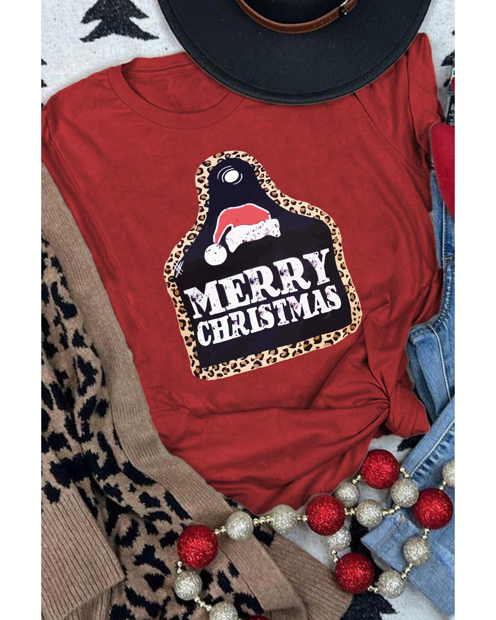 

Azura Exchange Leopard Frame Graphic Tee S красный