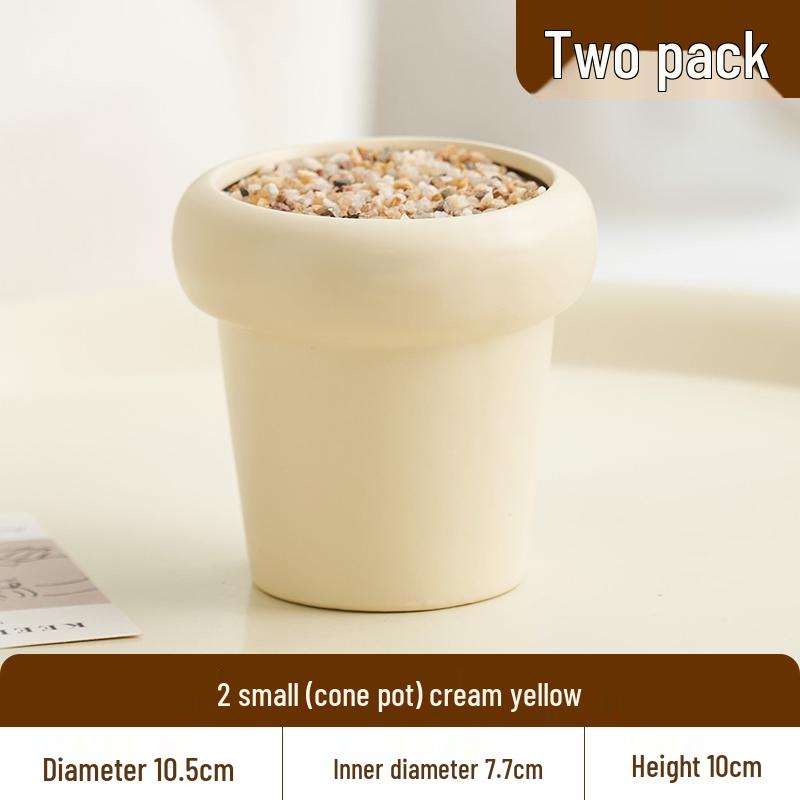 Nordic Style Cream Ceramic Succulent Pot for Phalaenopsis and Green Plants