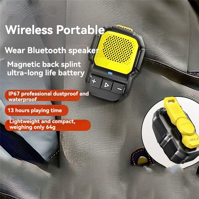 ABUO-Outdoor Sports Wireless Bluetooth Small Speaker Back Clip Portable Wear Small Speaker Waterproof Mini Speaker