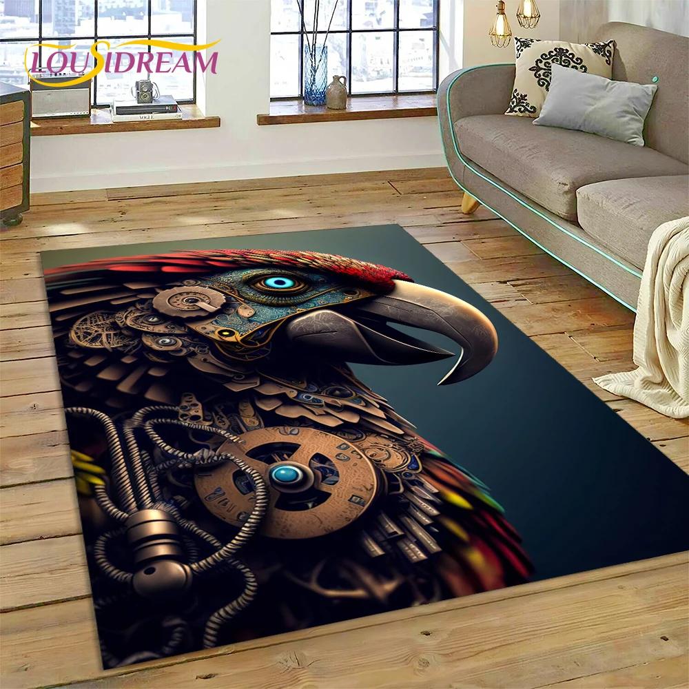 Colorful Parrot Macaw Budgerigar Bird Carpet Rug for Home Living Room Bedroom Sofa Doormat Decor,kid Area Rug Non-slip Floor Mat