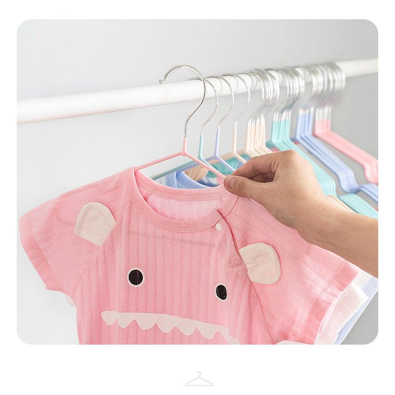 5/10/20 PCS Kids Clothes Hanger Racks Metal + PVC Plastic Candy Color Hangers Non-slip Coats Hanger Baby Clothing Organizer