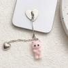 Fashion Flocking Cat Heart Pendant Phone Straps Lanyard Pocket Keychain Strap Backpack Charm Car Key Decoration