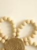 Wooden Beads Flower Hanging Home Decoration Spring Floral Wreath Boho Wall Decor Garland Farmhouse Wreath For Front Door Crafts