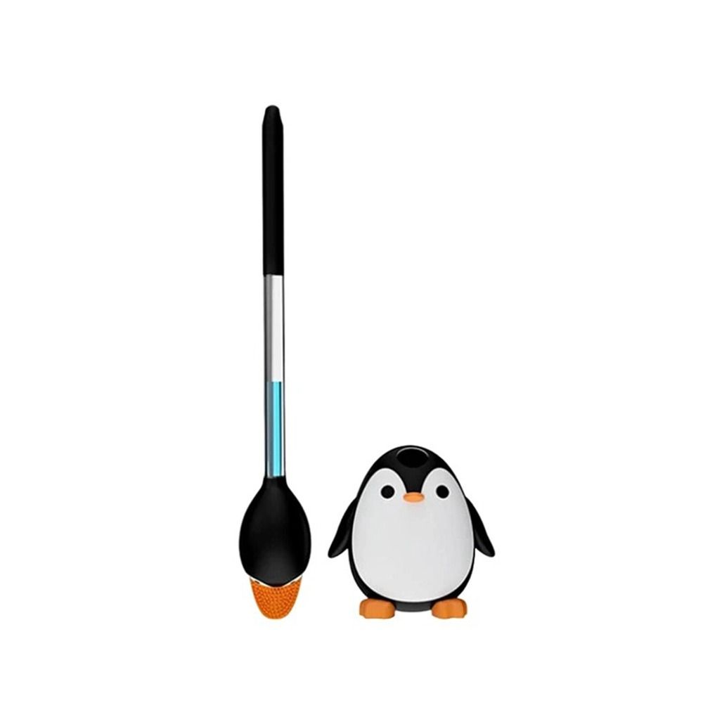 Penguin Shape Silicone Toilet Scrubber Wall Mounted Toilet Cleaner with Holder Bathtubs