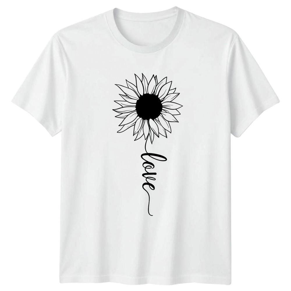 Sunflower Love Unisexs TShirt Botanical Floral Mothers Day Gift For Her S