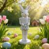 Soldier Style Nut Cracker Rabbit Resin Material Bunny Sculpture Bunny Figurines  Bookshelves Decor