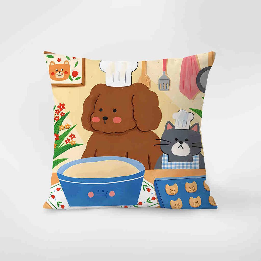 Dopamine Cute Cartoon Simple Pillow Sofa Living Room Model Room Waist Pillow Case Back Pillow Cushion