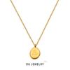 Medieval Titanium Steel Gold-Plated Fashion Round Brand English Letter Temperament Splicing Chain Pendant Necklace Women'S Jewelry
