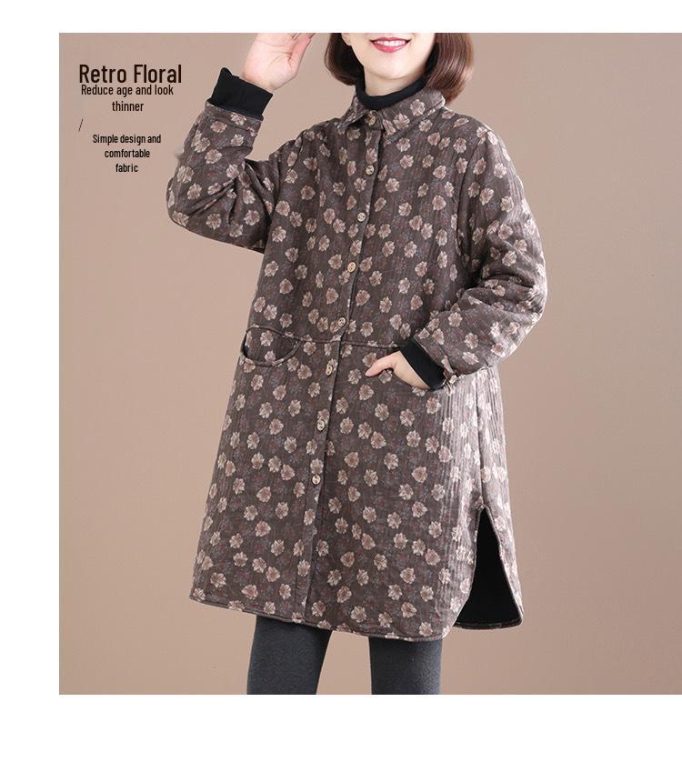 Warm Stylish 2026 Korean Plus Size Mid-Length Age-Reducing Velvet Jacket for Women