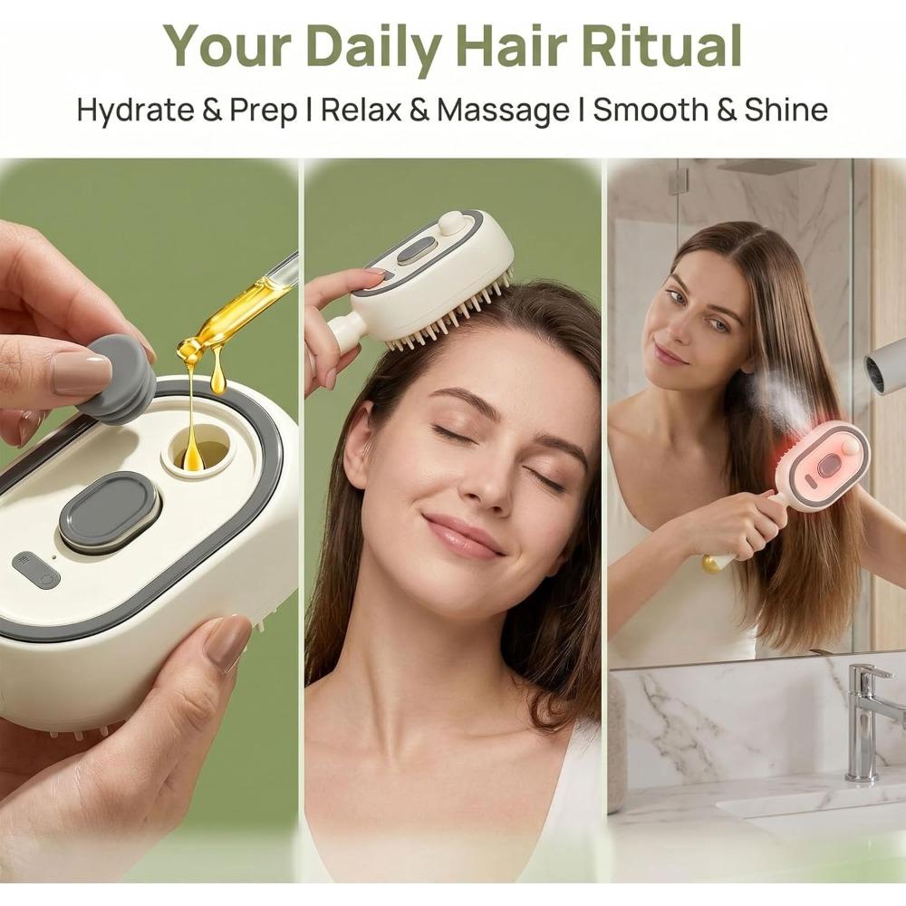 2026 New Electric Steam Comb, Electric Steam Hair Styling Comb, Rechargeable Steam Straightener, Smoothing Steam Comb