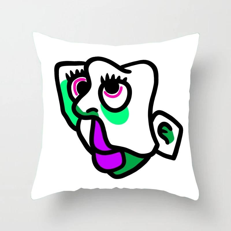 Abstract Emoticon Pattern Pillowcase Car Ornaments Office Living Room Home Pillowcase