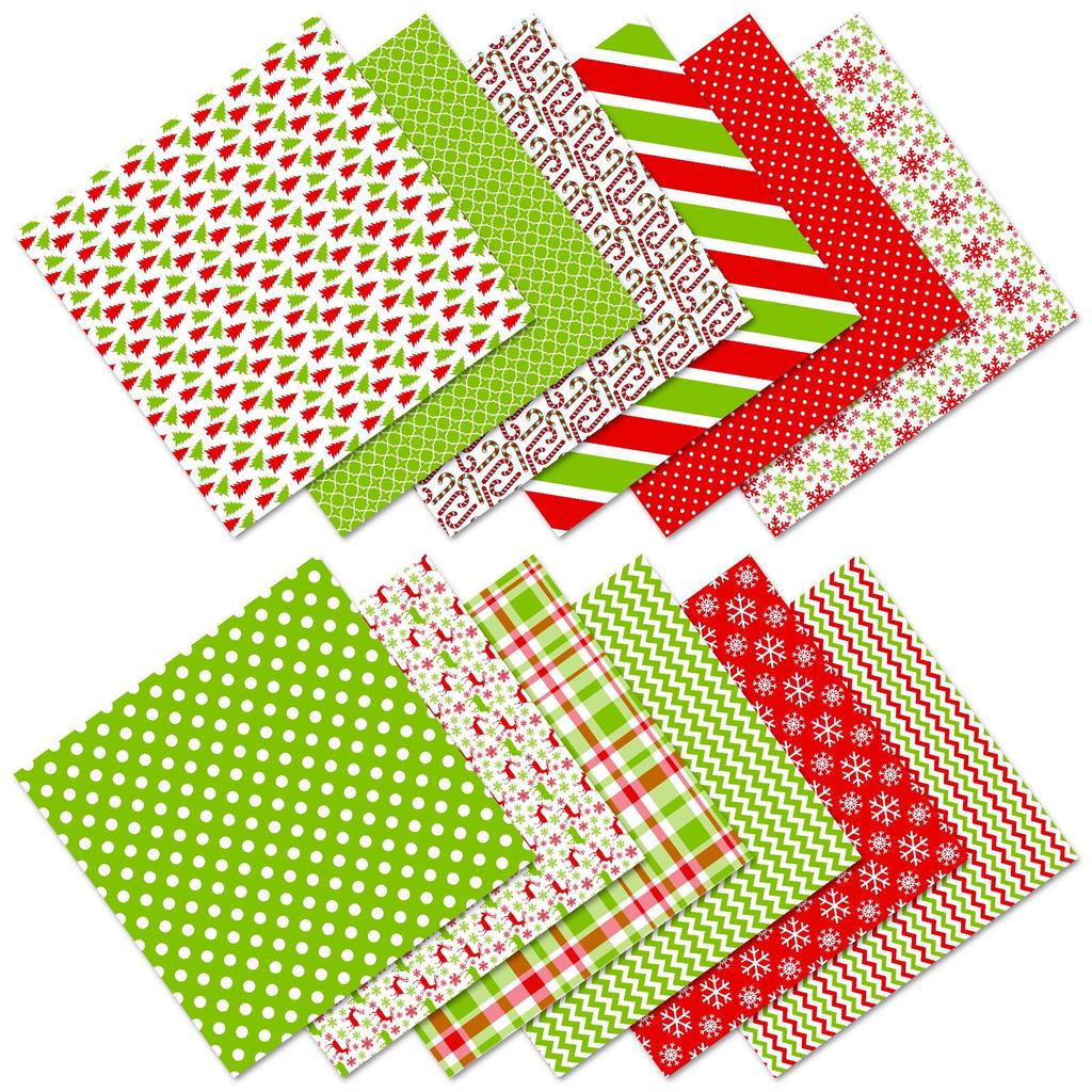 24pcs Christmas Halloween Scrapbook Paper Pads 6x6In Festival Packaging Decoration DIY Crafts Journaling Supplies Gift Wrapping