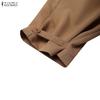 ZANZEA Women Solid Color Casual Cropped Pants