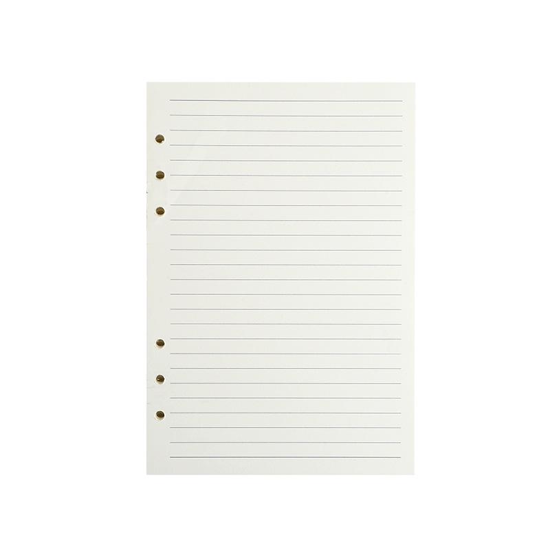 6-Loch A5 Kraftpapier Nachfüllung - 100g Blanko, karierte, linierte Seiten für Notizbücher