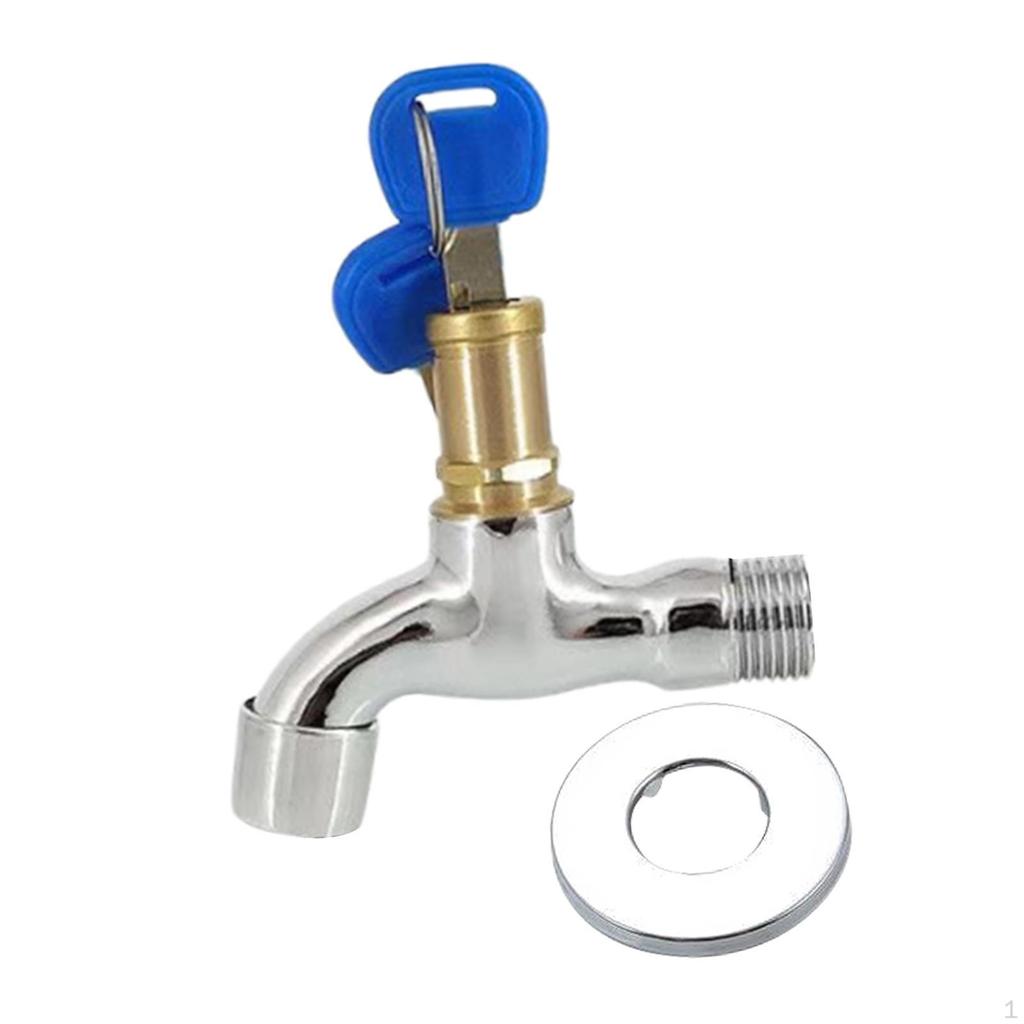 Garden Tap Lockable Faucet with Key, , Replacement, Water Outdoor for Workshop, Public