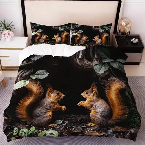 Comforter Squirrel With Squirrel Pattern Suitable For Children Kids And Adults Soft Comfortable And Breathable