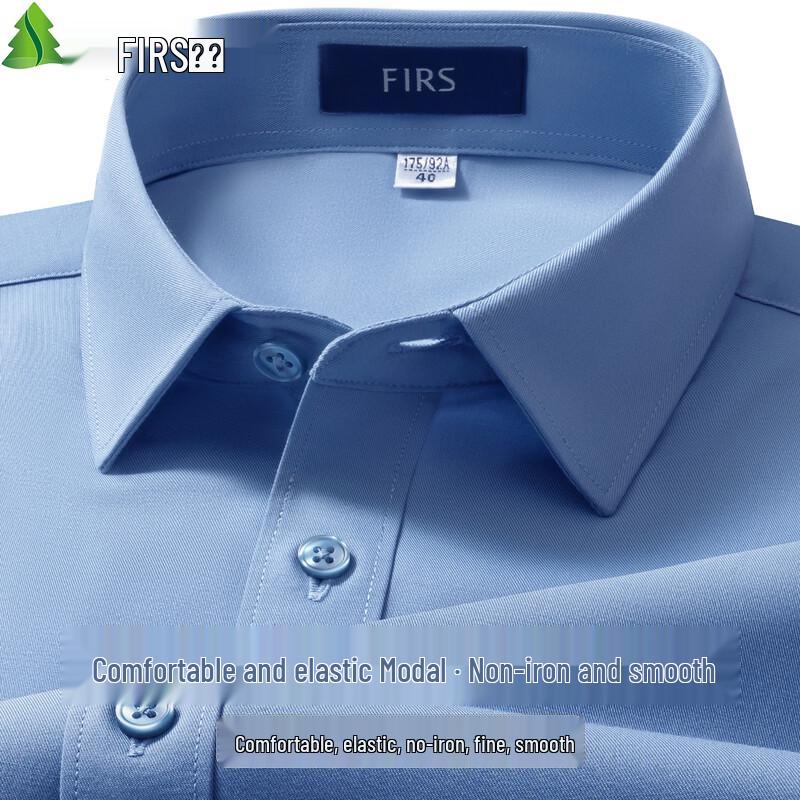 FIRS Men's Comfort Stretch Modal Non-Iron Short-Sleeve Shirt