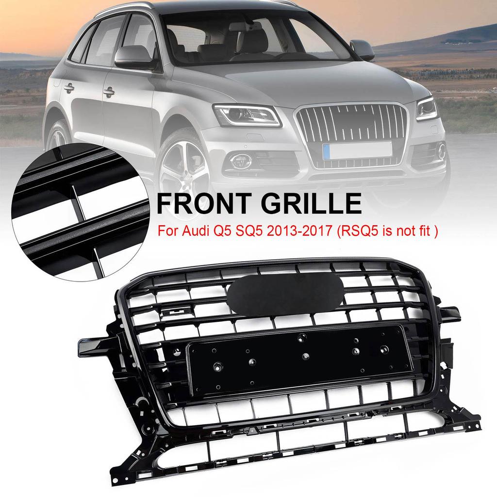 Black SQ5 Style Honeycomb Mesh Sport Hex Grill fit Q5 8R 2013-2017