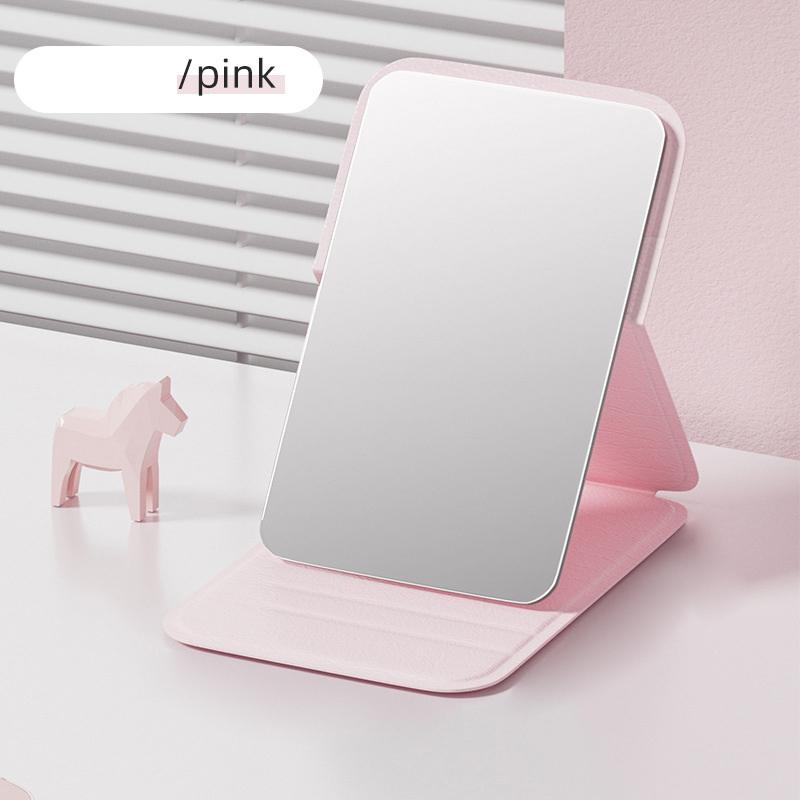 

Ручное настольное зеркало с подставкой, складное зеркало для макияжа с высоким разрешением, легкое, удобное для переноски, косметическое зеркало, косметические принадлежности розовый