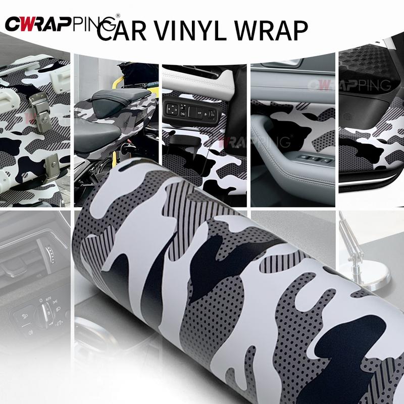 Stickers for Car Adhesive Vinyl Paper for Car Camouflage Film Camo Vinyl Wrap Black Accessories Auto Jeep Off-Road Body Covering