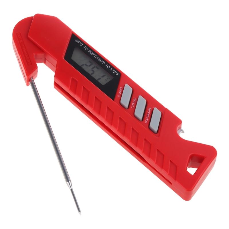 Digital Meat Thermometer, Waterproof Instant- Read Food Thermometer for Cooking and Grilling, Kitchen Gadget- 1 красный