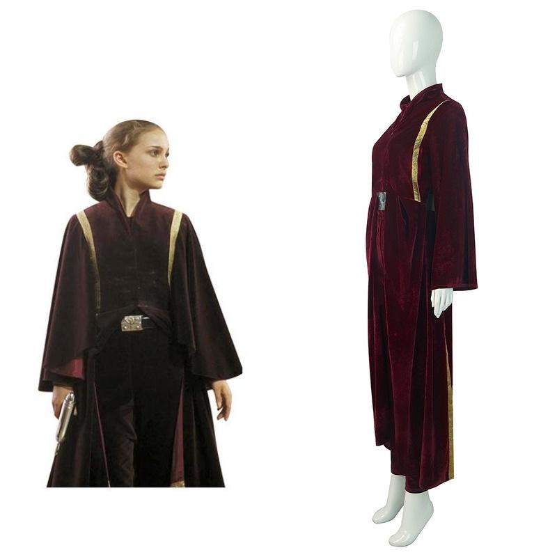 Costume Padme Cosplay Amidala Pleuche Material Coat Pants Belt Suit