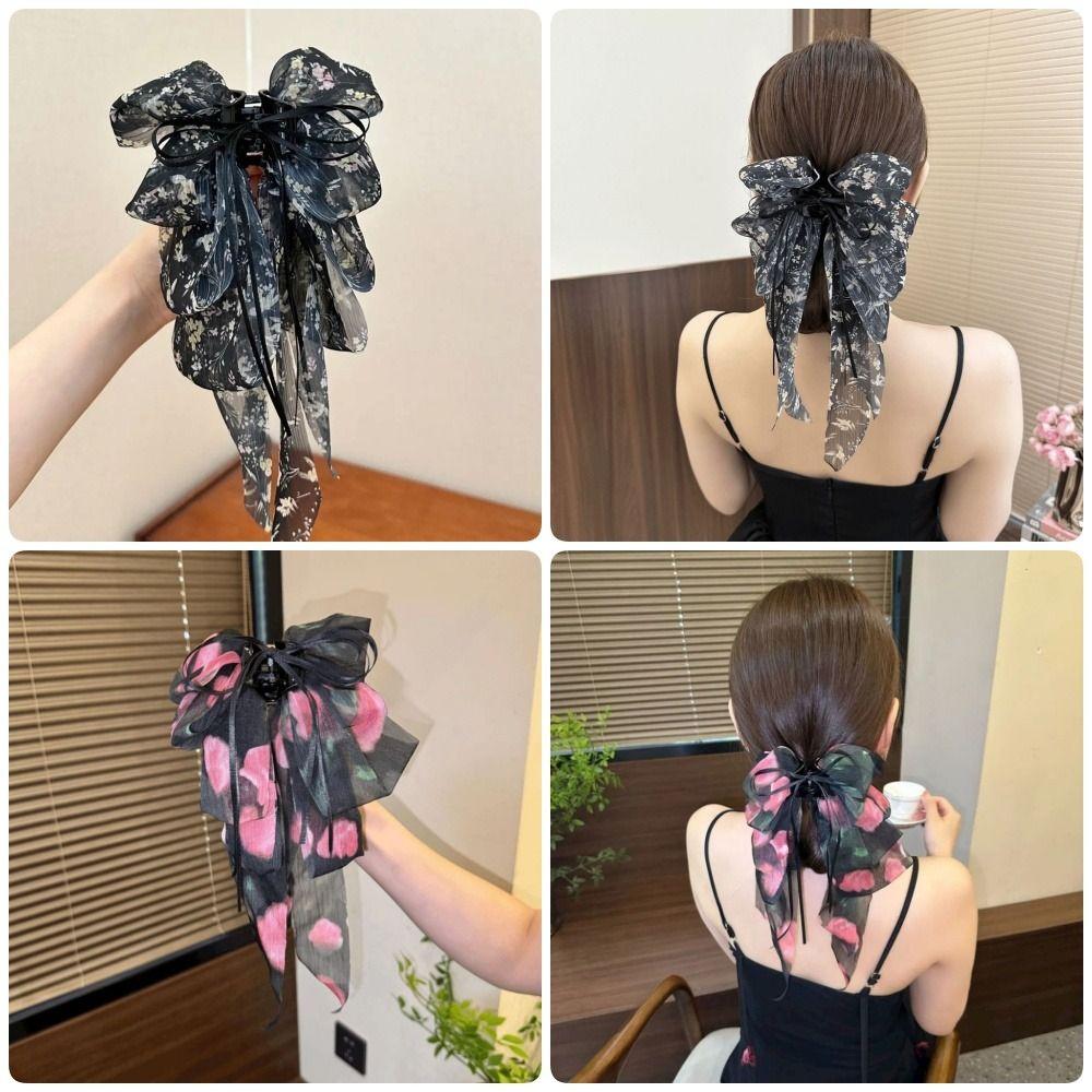1Pcs Volumizing Tail Clips Elegant Hair Claw Durable Chiffon Hair Clip for Women Girls