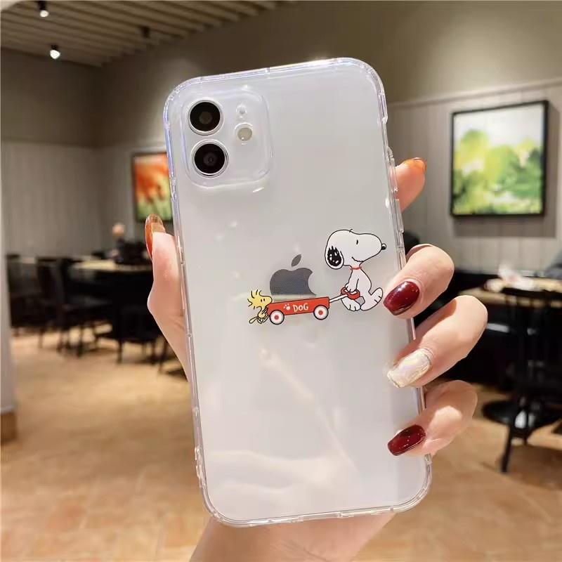 Niedliche Snoopy Handyhülle für iPhone 15 Pro Max 11 12 13 14 Pro Max 6 6S 7 8 Plus 12 Mini XS XR SE 2 3 Klar Transparent Weiche Hülle