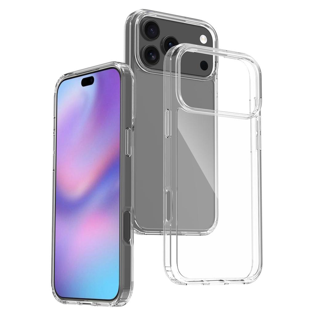 For iPhone 17 Pro Max Clear Case TPU+Acrylic Shockproof Phone Back Cover