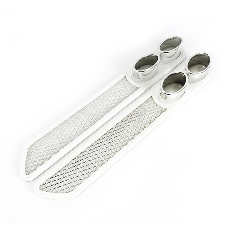 2 Peças/Conjunto Universal Carro Auto Estilo Grade Decorativa Falsa Saída de Ar Tubo Silenciador de Escape Fita Adesiva Modificação de Carro