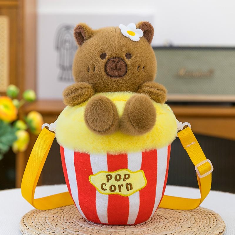 

New Cute Rabbit Doll Plush Toy Hug Bucket Capybara Doll Backpack Girl Parent-child Birthday Gift 24cm (0.14kg)