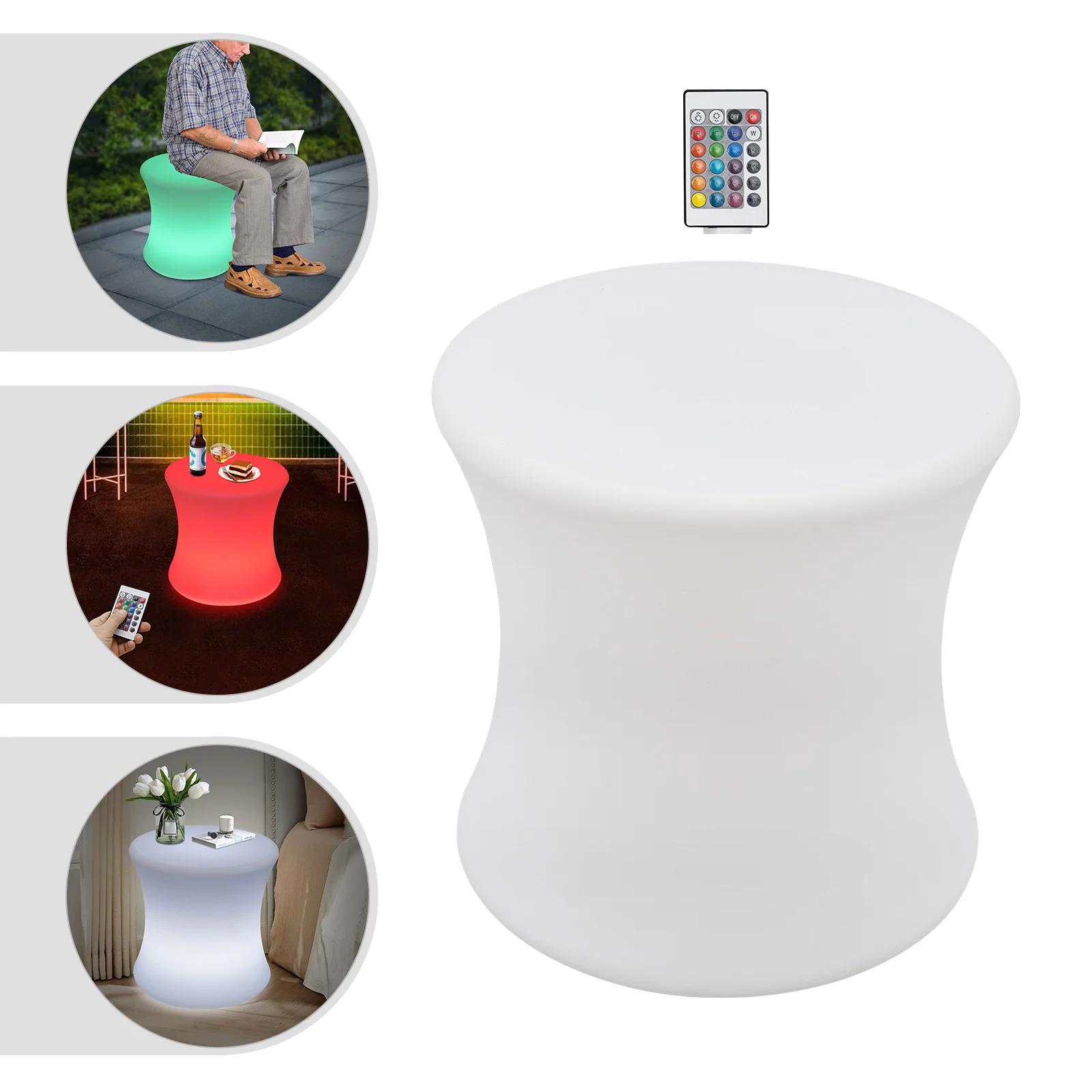 

LED Drum-shaped Cube Stool, Stool with Rechargeable LED Light, Ambient Lighting, Night Light Stool 40*40cm for bars, hotels, KTV United States