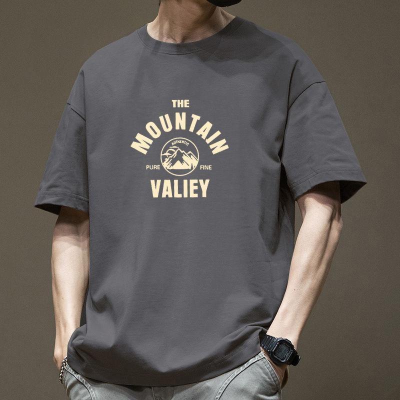 Camiseta de Algodón de Manga Corta Moda Todo Combinable Transpirable Verano Camiseta Deportiva Hombre Top