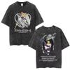 2026 Anime Death Note Ryuk Yagami Light Vintage Washed T Shirt Men's Women Clothing Cotton T-shirt Fashion Short Sleeve T-shirts Streetwear Tee Top